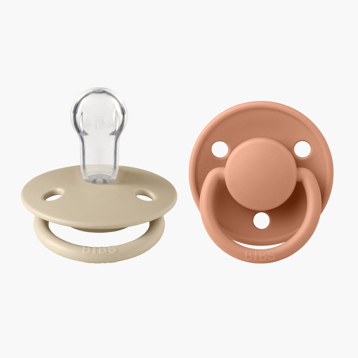 BIBS De Lux - Vanilla/Peach Pacifiers 0-3yrs - (2pk)