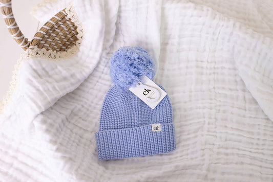 Confetti Kidz Baby Knit Beanie | Cloud Blue 0-6 Months