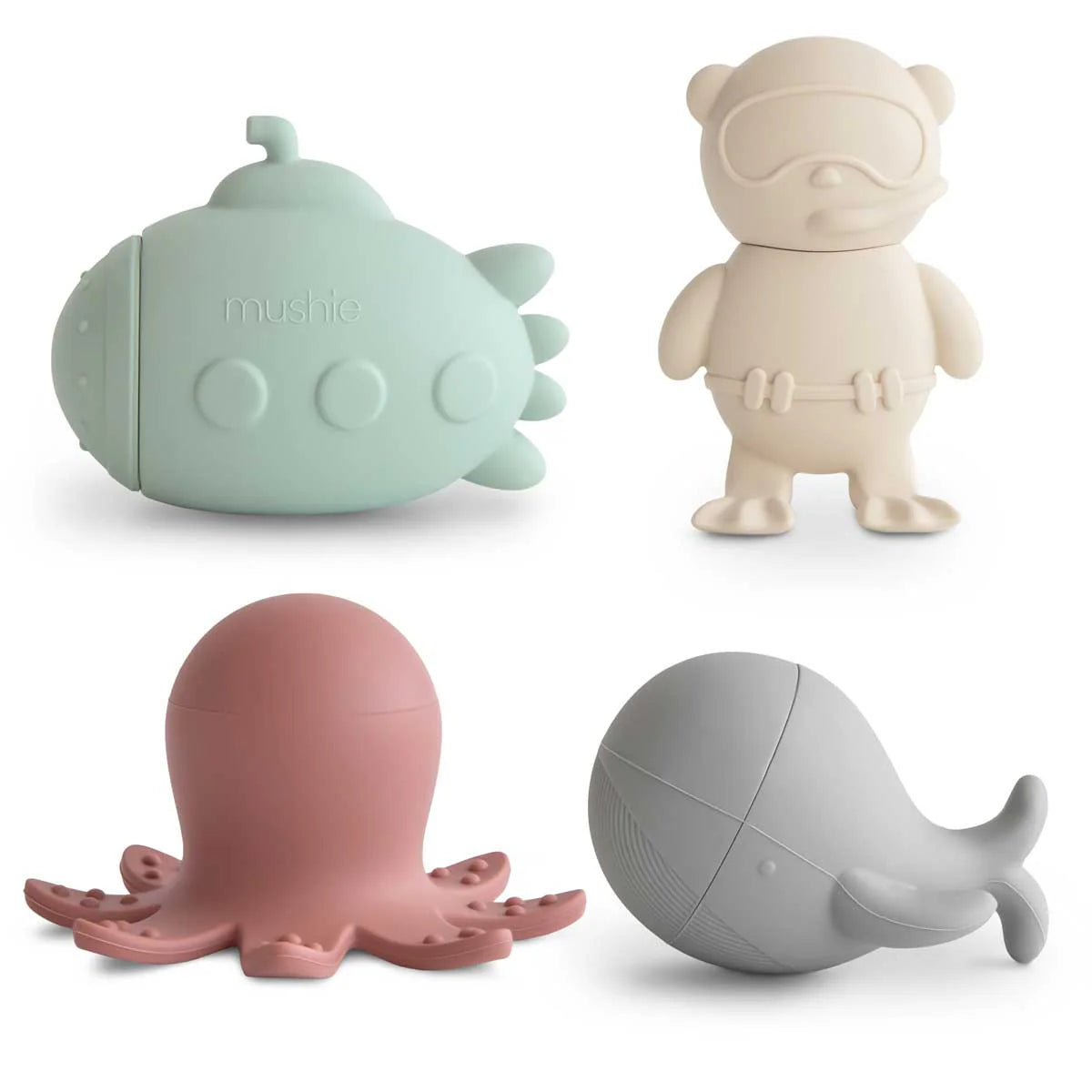 Mushie 4 Piece Bath Play Set - Sea Life