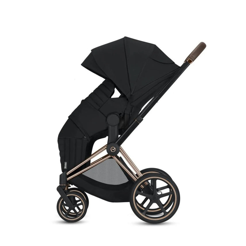 Cybex Priam Pram 2024 Rose Gold + Sepia Black + FREE Platinum Lite Cot, Insect Net, Snack Tray & 2in1 Cup Holder