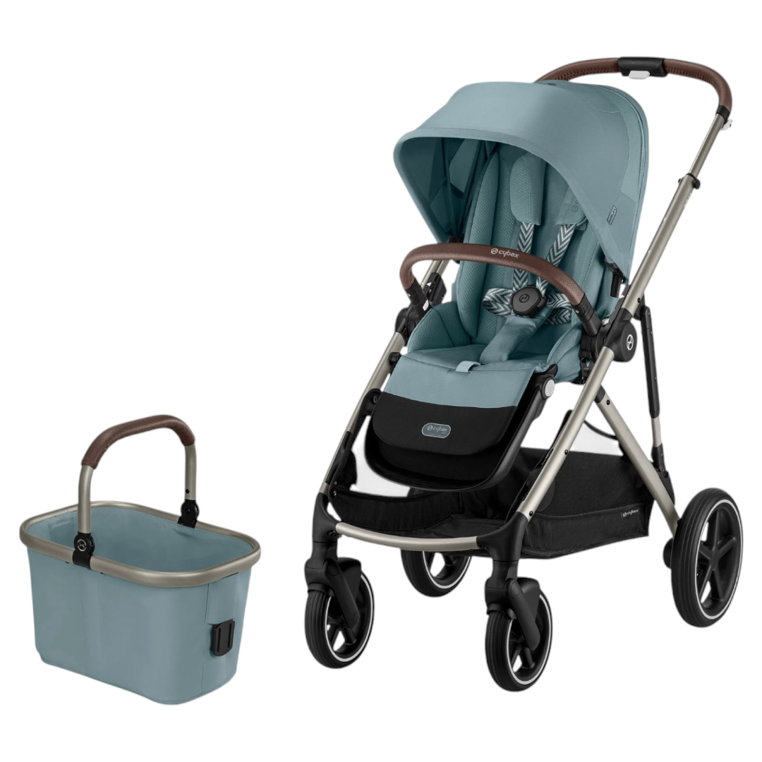 Cybex Gazelle S Pram Moon + Cloud Q Capsule + Carrycot + Capsule Adaptors - Black 2023-2024