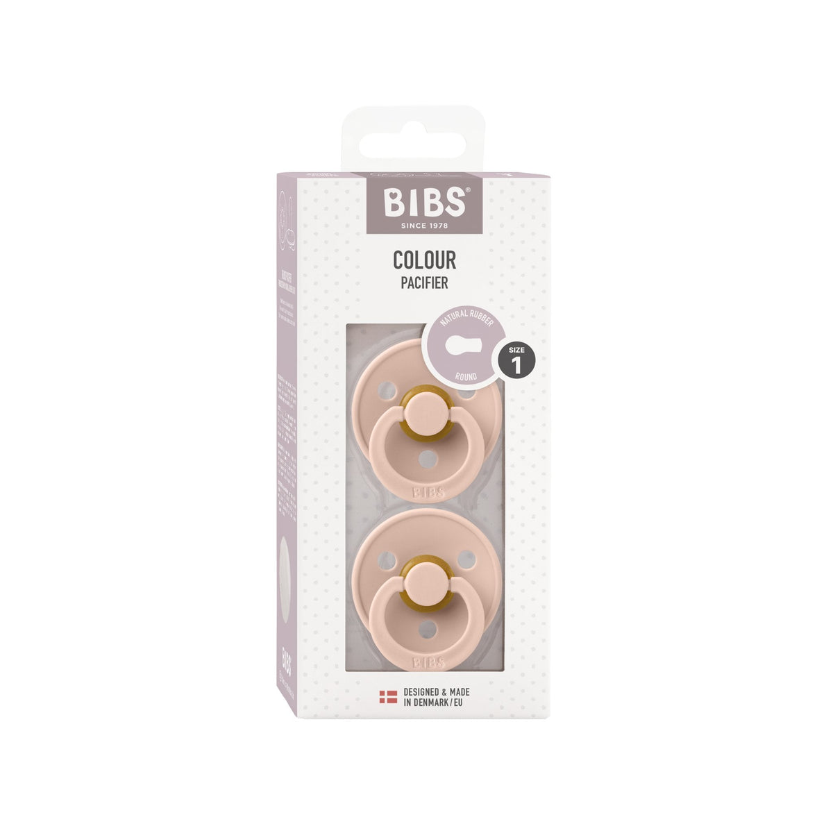 Bibs Colour Round Pacifier - Blush - (2pk)