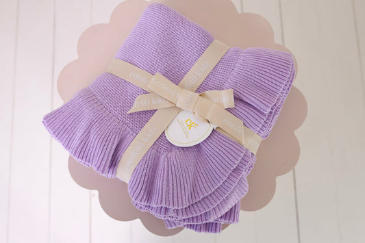 Confetti Kidz Frilly Knit Blanket | Lilac