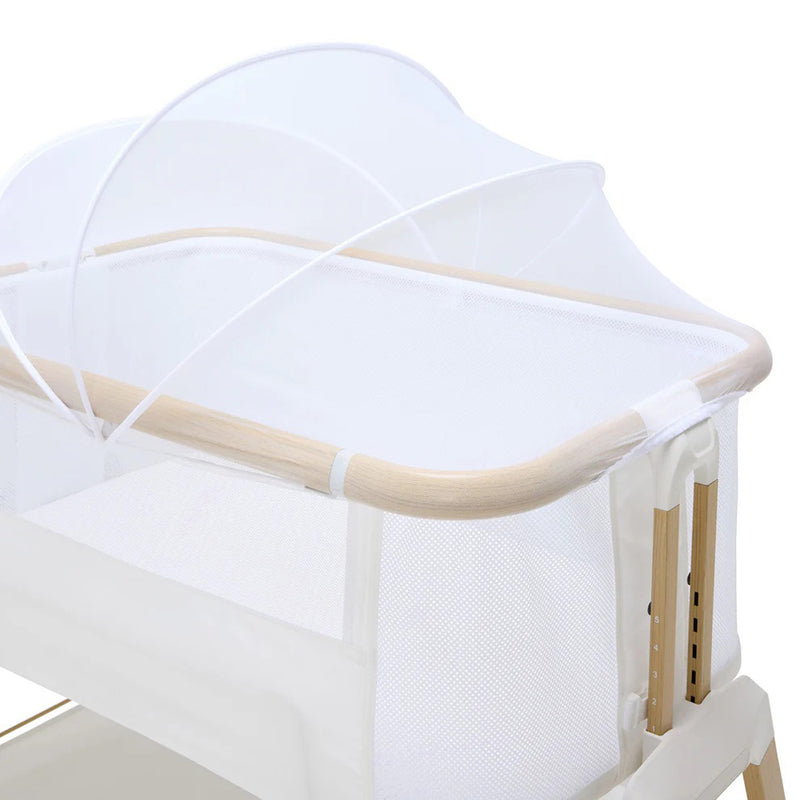 BabyRest Alfie Bedside Bassinet. White/Natural