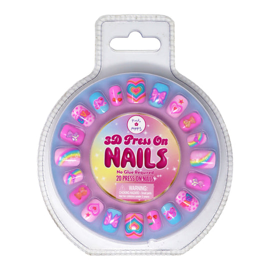 Pink Poppy 3D Gummy Bear Pess-On-Nails