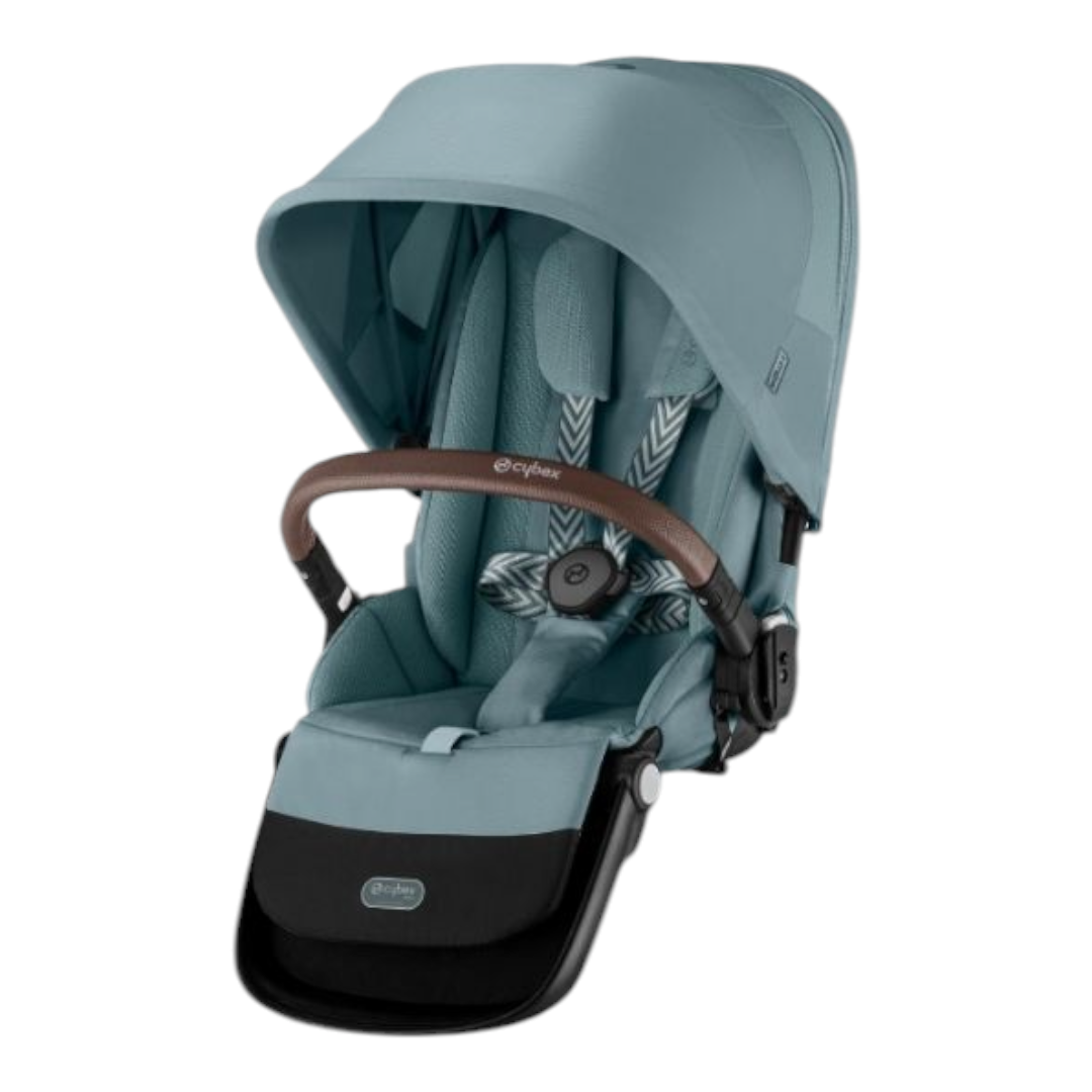 Cybex Gazelle S Pram + Carry Cot + 2nd Seat + Cup Holder + Snack Tray Bundle + Raincover - Moon Black