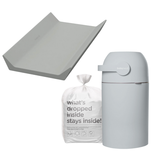 Babyrest Nova Change Mat & Aster Nappy Bin – Grey Bundle