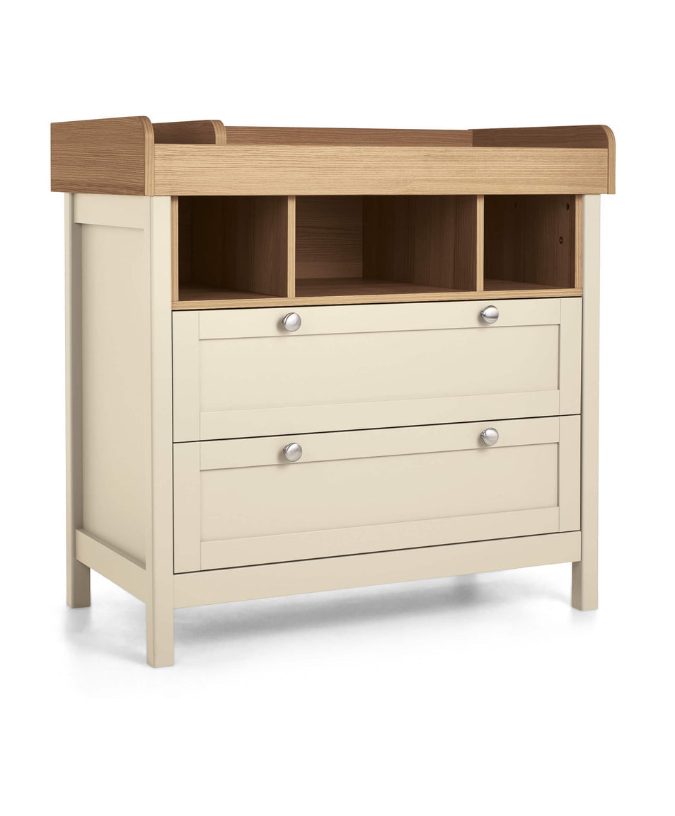 Mamas & Papas Harwell Cotbed 5 Piece Set with Cotbed, Dresser Changer, Mattress, Fitted Sheets & Mattress Protector - Cashmere