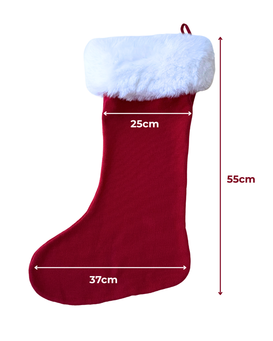 Little & Fern Knit Santa Stocking | Rudolph Red