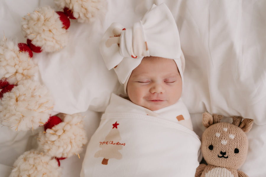 Little & Fern Swaddle Set | My First Christmas
