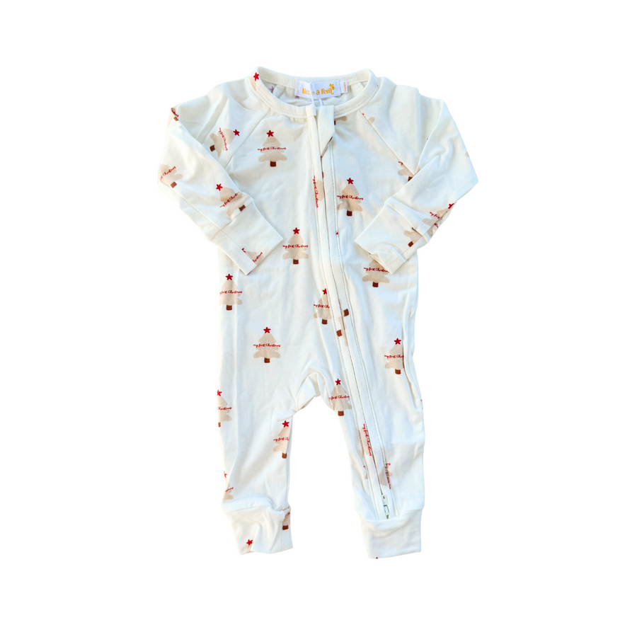 Little & Fern Baby Zip Romper | My First Christmas (NO FRILL)