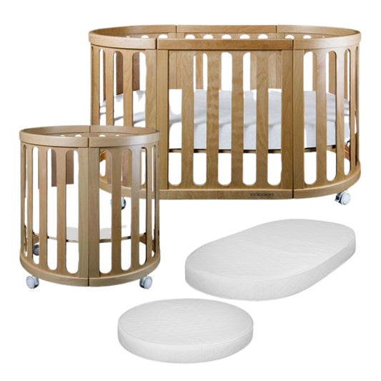 COCOON Nest Natural Convertible Cot Set Including the Australian Made Mattress Set