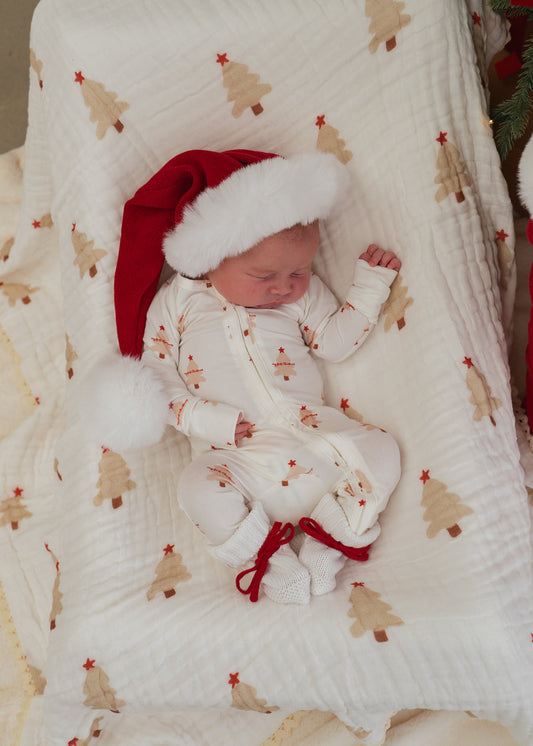 Little & Fern Knitted Booties | Snow/ Rudolph