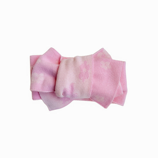 Little & Fern Knitted Oversized Topknot | Daisy Pink Floral