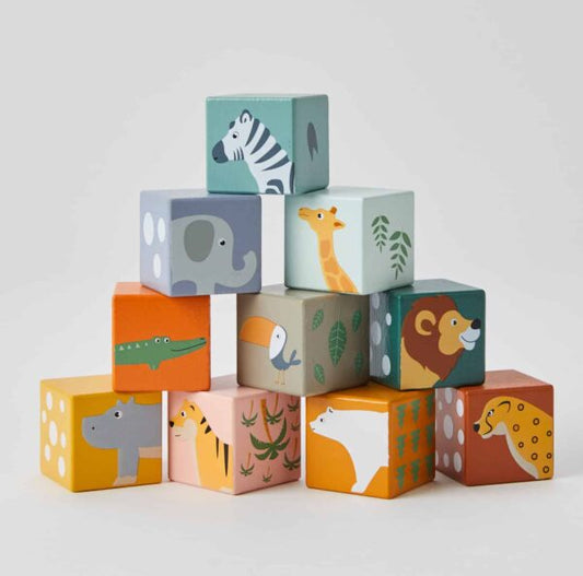 Zookabee Wooden Animal & Number Blocks