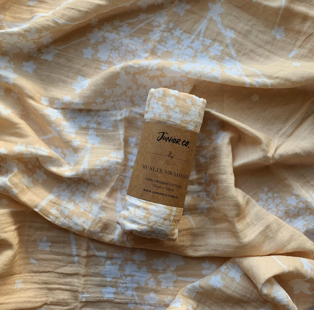 Junior Co Muslin Swaddle Wrap - Stellar