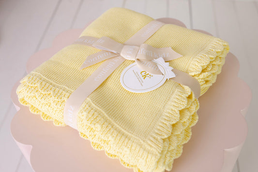 Confetti Kidz Heritage Knit Blanket | Buttercream