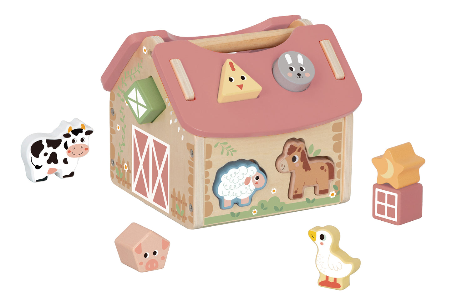 MY FOREST FRIENDS WOODEN FARMHOUSE SHAPE SORTER