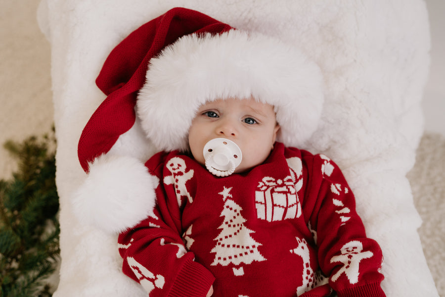 Little & Fern Knit Santa Hat | Rudolph Red