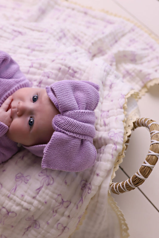 Confetti Kidz Oversized Knit Top Knot | Lilac