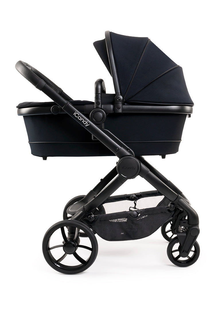 iCandy Peach 7 Pram - Black + FREE Zazu Pram Rocker