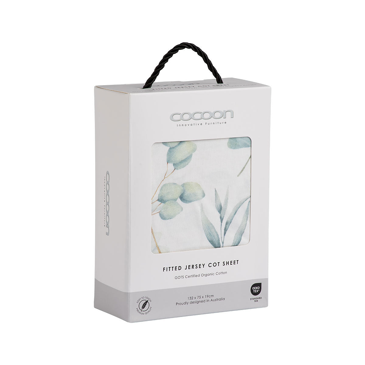 COCOON Fitted Cot Sheet – Green Leaves