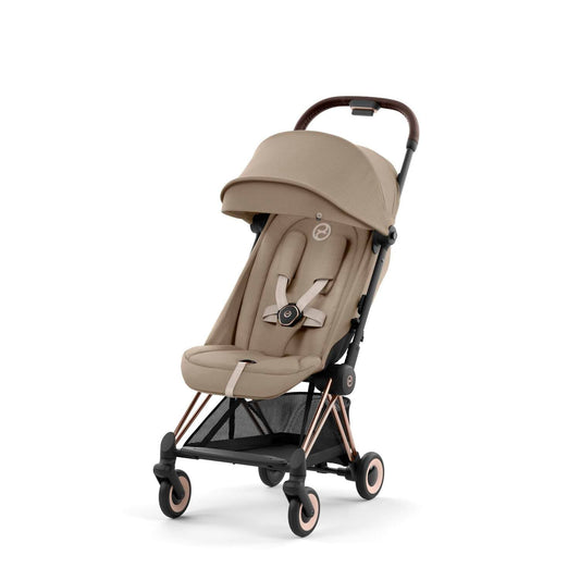Cybex Coya Travel Stroller + FREE Stroller Travel Bag - Cozy Beige & Rose Gold