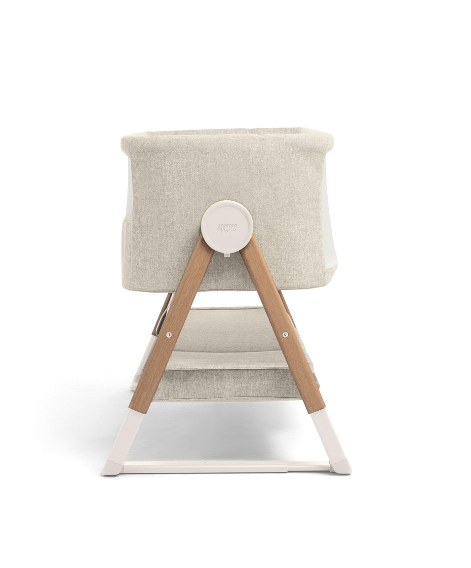 Mamas & Papas Lua Bedside Crib - Beige  (BONUS FITTED SHEETS & MATTRESS PROTECTOR)
