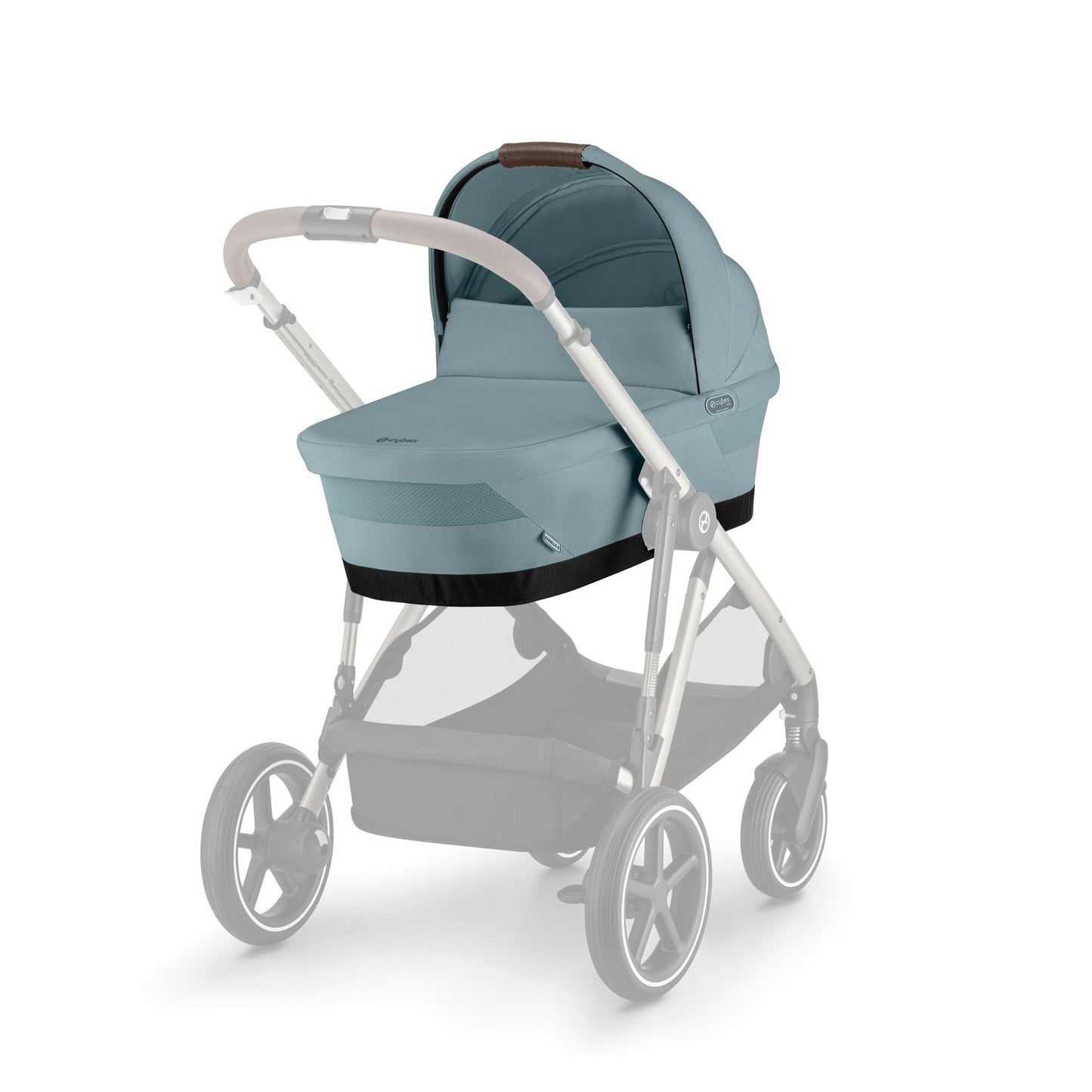 Cybex Gazelle S Pram + Carry Cot + 2nd Seat + Cup Holder + Snack Tray Bundle + Raincover - Moon Black