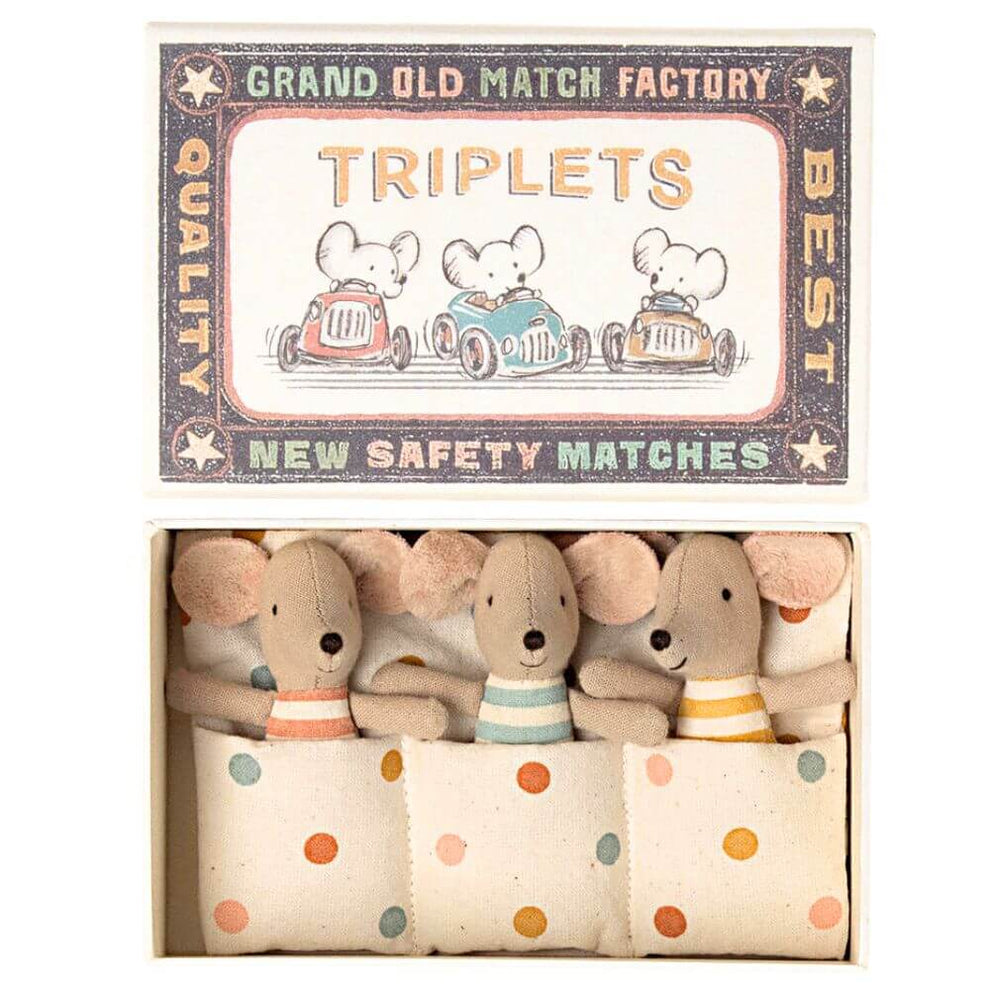 Maileg Triplets Baby Mice in box