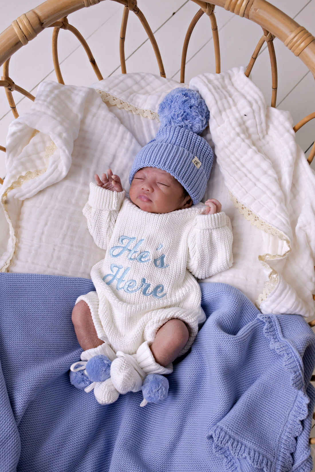 Confetti Kidz Baby Knit Beanie | Cloud Blue 0-6 Months