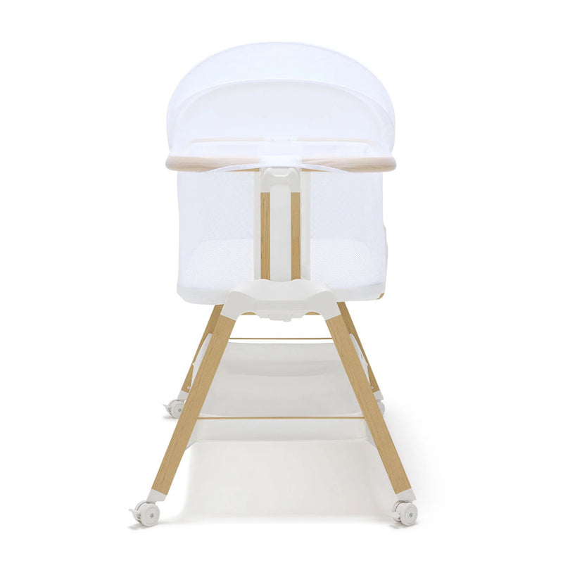 BabyRest Alfie Bedside Bassinet. White/Natural