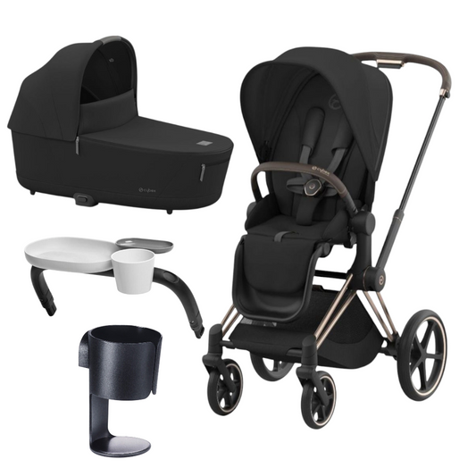 Cybex Priam Pram 2024 + Lux Carry Cot + FREE Snack Tray & Cup Holder