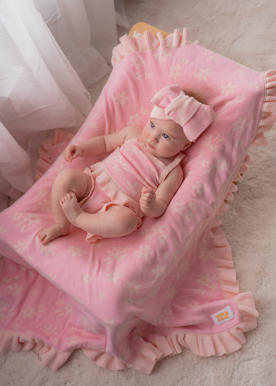 Little & Fern Knit Summer Set | Daisy Pink Floral
