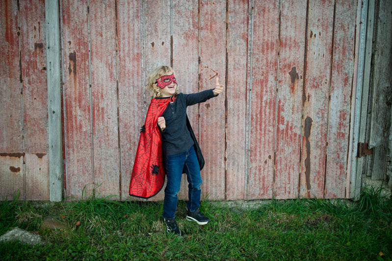 Book Week Reversible Spider & Bat Cape with Mask - Size 4-6