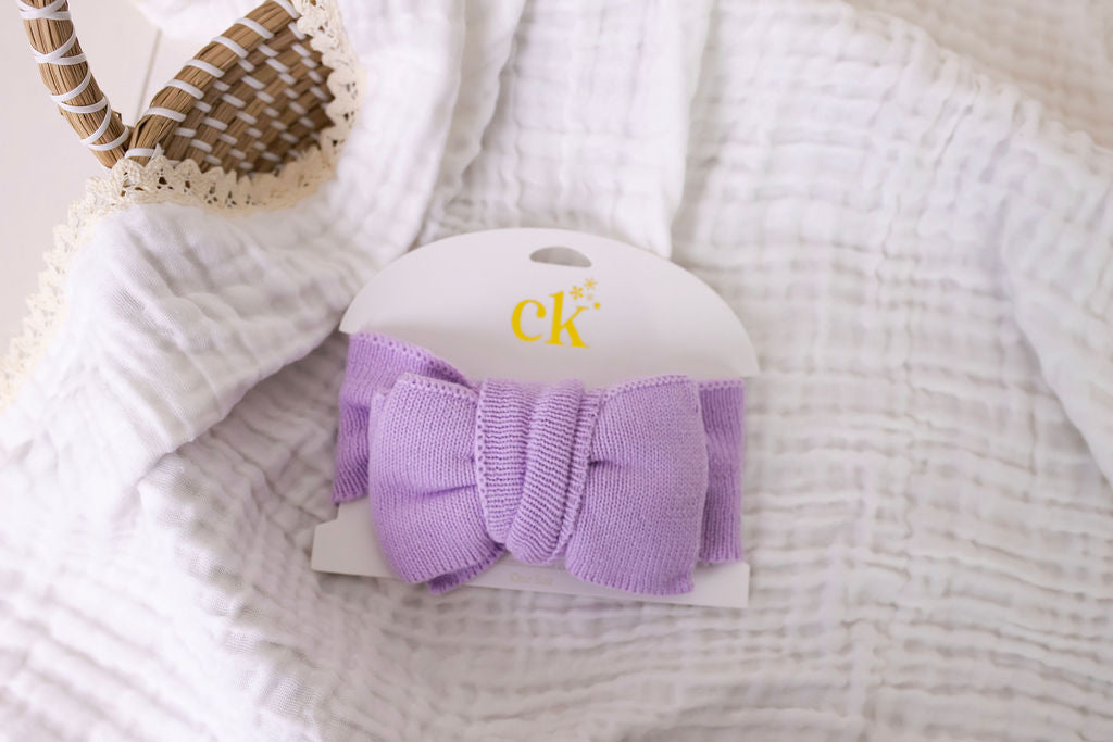 Confetti Kidz Oversized Knit Top Knot | Lilac