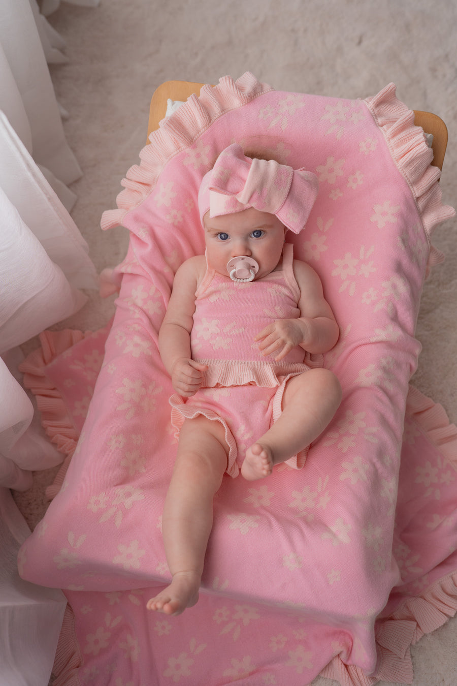 Little & Fern Knit Summer Set | Daisy Pink Floral