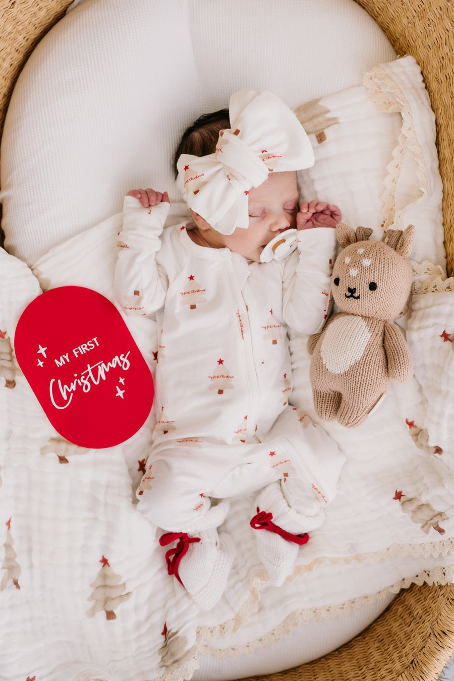 Little & Fern Baby Zip Romper | My First Christmas (NO FRILL)