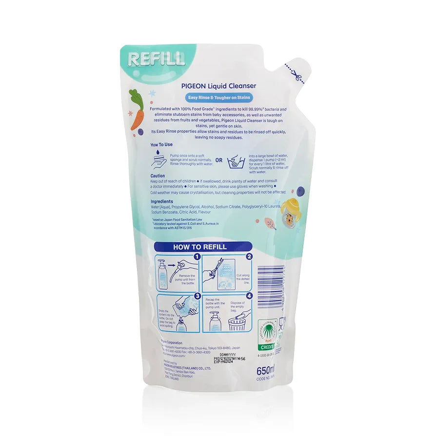 PIGEON LIQUID CLEANSER 650ML REFILL