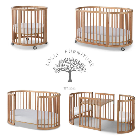 Lolli Furniture Sprout 4 in 1 - Natural Beech Wood - Including Australian Made Mattress Set