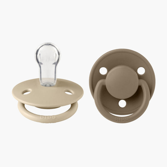 BIBS De Lux - Vanilla/Dark Oak Pacifiers 0-3yrs (2pk)