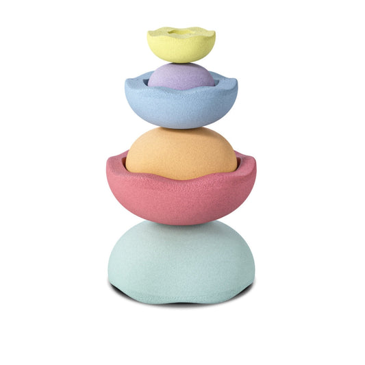 Stapelstein Balance Stepping Stones - Inside, Set of 6, Rainbow Pastel from Australia