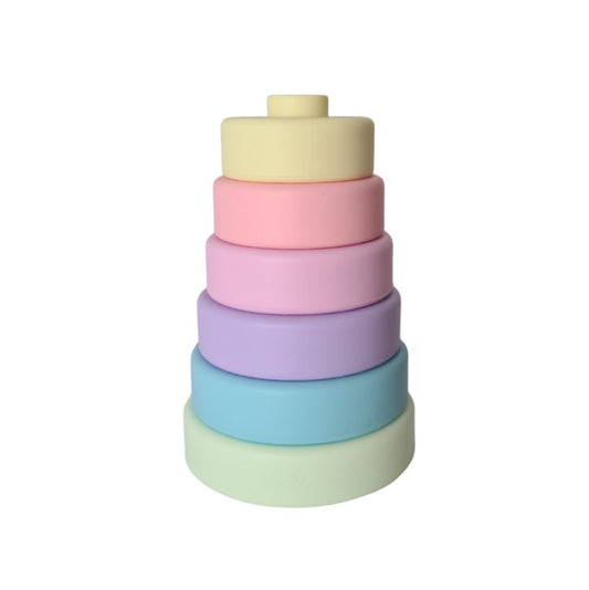 Silicone Stacker Baby Toy | Pastel Rainbow | Serenity Kids ™️ - Serenity Kids